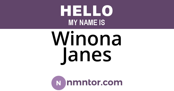 Winona Janes