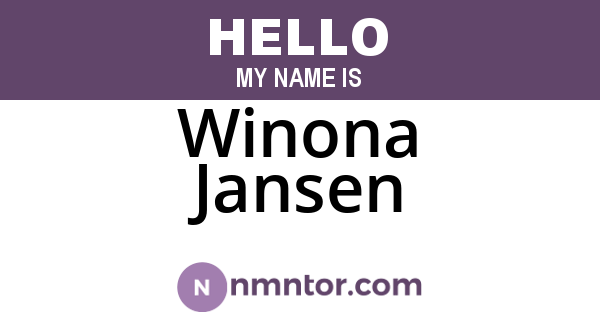 Winona Jansen