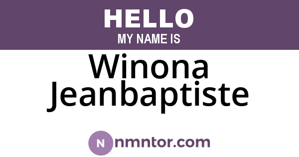 Winona Jeanbaptiste