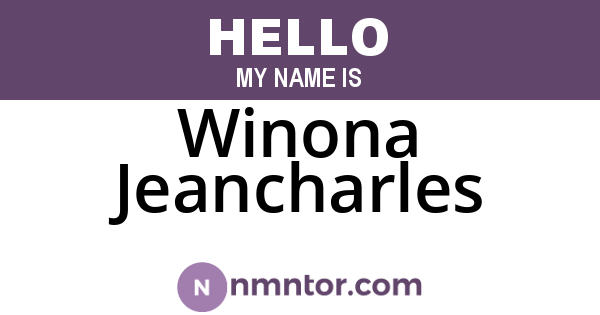 Winona Jeancharles