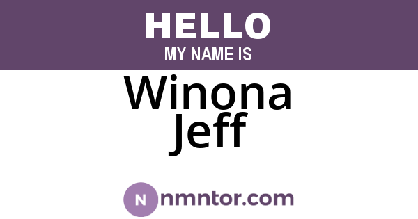 Winona Jeff