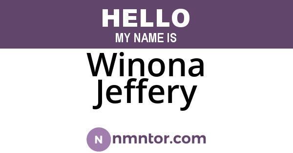 Winona Jeffery