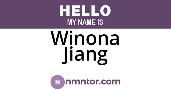 Winona Jiang