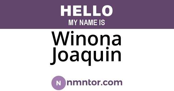 Winona Joaquin