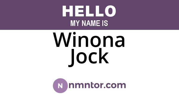 Winona Jock
