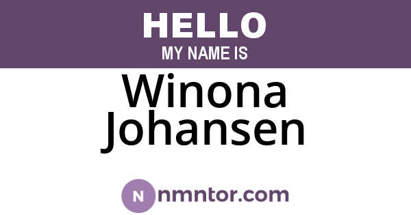 Winona Johansen