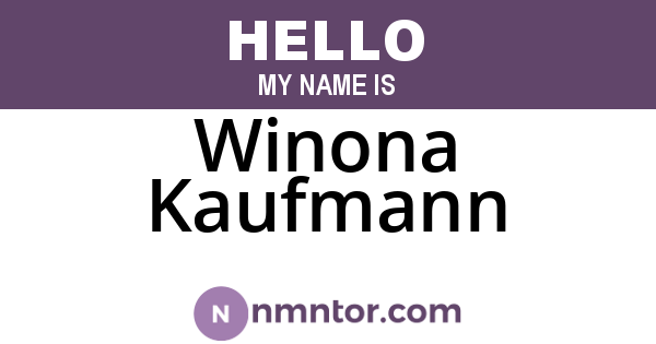 Winona Kaufmann