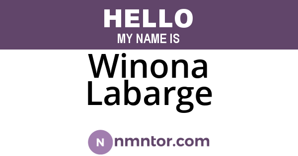 Winona Labarge