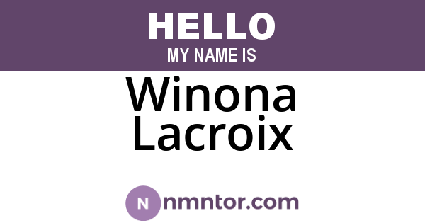 Winona Lacroix