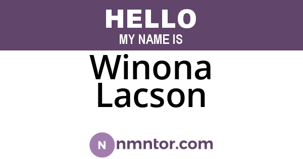 Winona Lacson