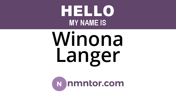 Winona Langer