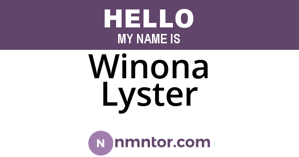 Winona Lyster