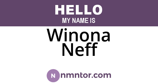 Winona Neff