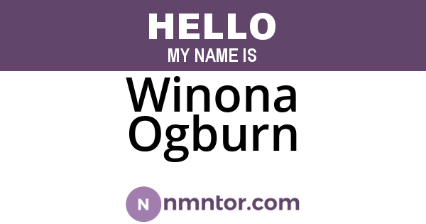 Winona Ogburn