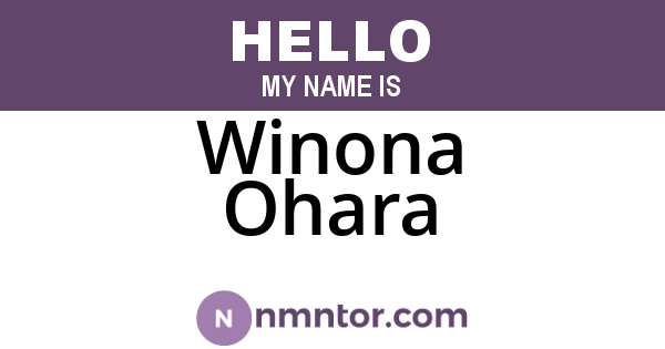Winona Ohara