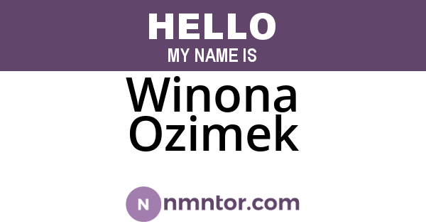 Winona Ozimek