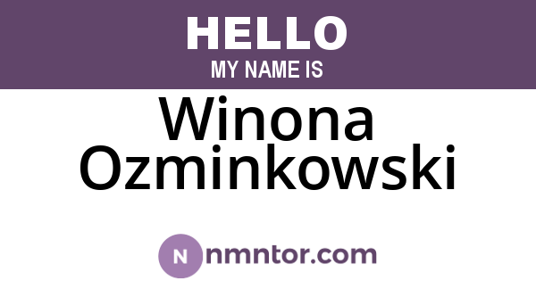Winona Ozminkowski