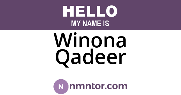 Winona Qadeer