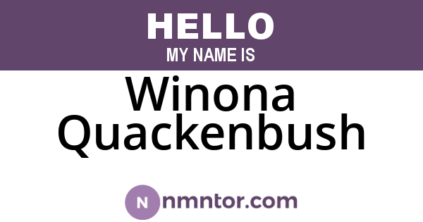 Winona Quackenbush