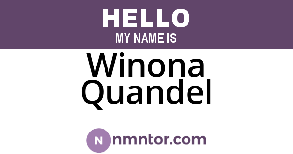 Winona Quandel