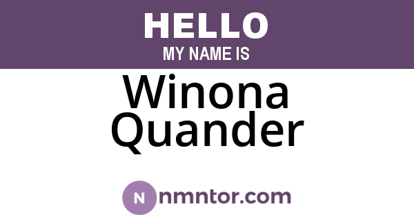 Winona Quander