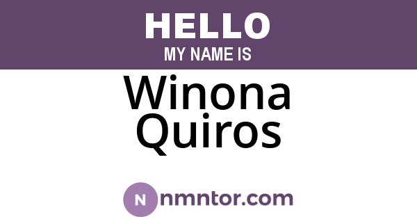 Winona Quiros
