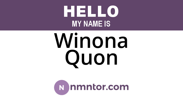 Winona Quon