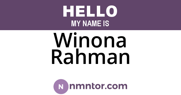 Winona Rahman