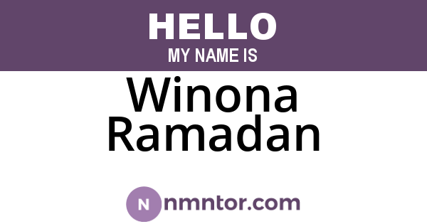 Winona Ramadan