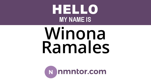 Winona Ramales