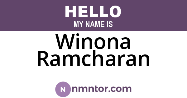 Winona Ramcharan