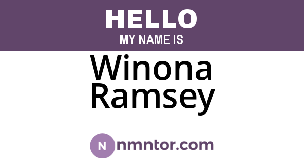 Winona Ramsey