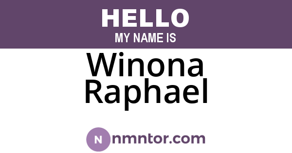 Winona Raphael