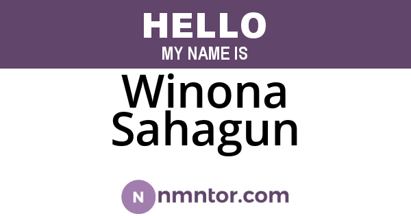 Winona Sahagun