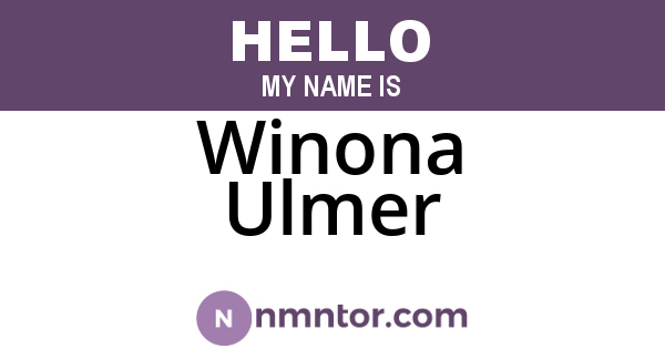 Winona Ulmer