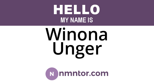 Winona Unger