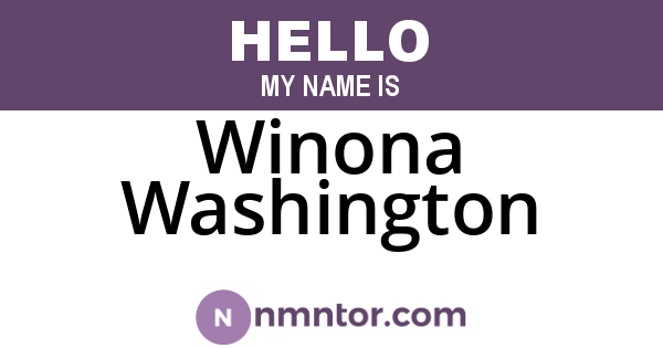 Winona Washington