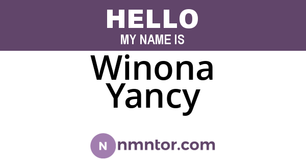 Winona Yancy