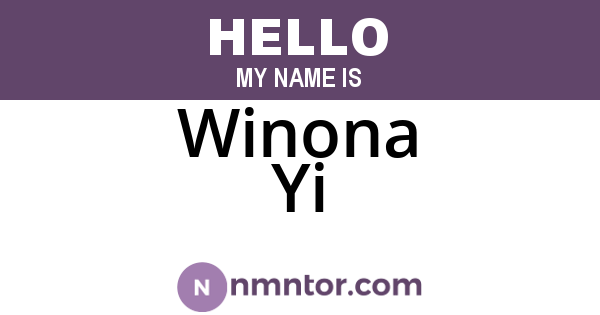 Winona Yi
