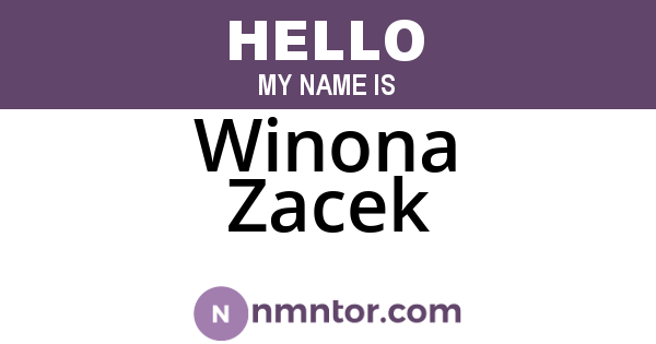 Winona Zacek