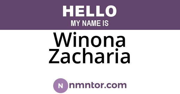 Winona Zacharia