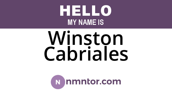 Winston Cabriales