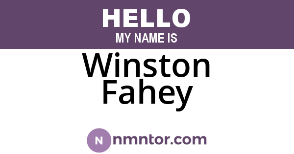 Winston Fahey
