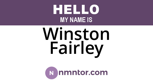 Winston Fairley