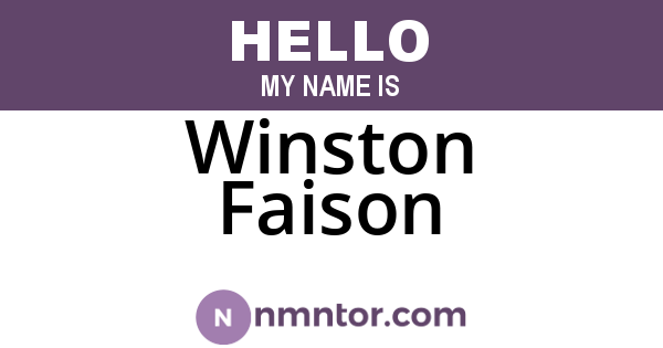 Winston Faison