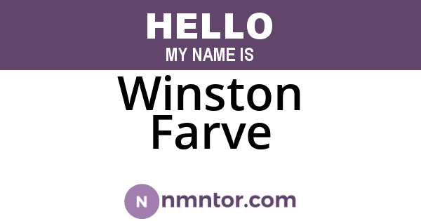 Winston Farve