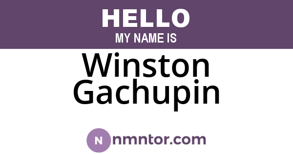Winston Gachupin
