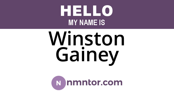 Winston Gainey