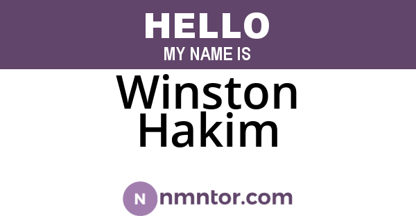 Winston Hakim