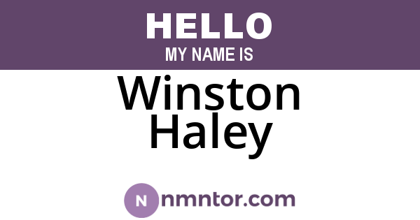 Winston Haley